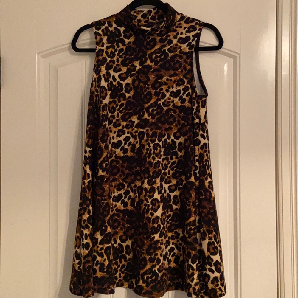 Haute Apparel Leopard Print Tunic/Dress Sleeveless